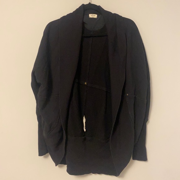ARITZIA WILFRED Diderot Black Sweater Open-Front Cocoon Cardigan - Picture 4 of 7